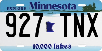 MN license plate 927TNX