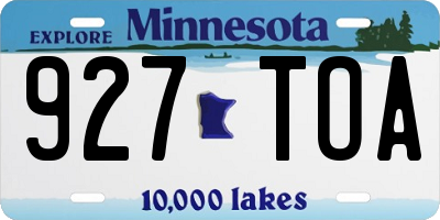 MN license plate 927TOA