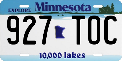 MN license plate 927TOC