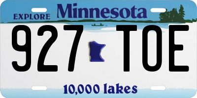 MN license plate 927TOE