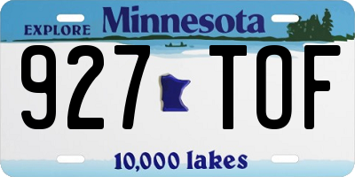 MN license plate 927TOF