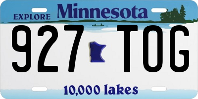 MN license plate 927TOG