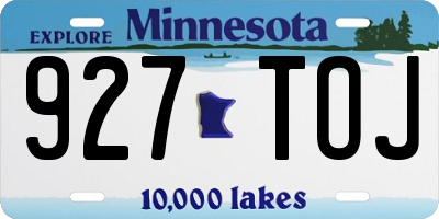 MN license plate 927TOJ