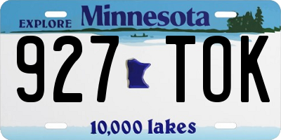 MN license plate 927TOK