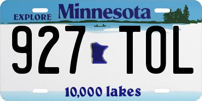 MN license plate 927TOL