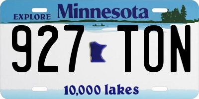 MN license plate 927TON