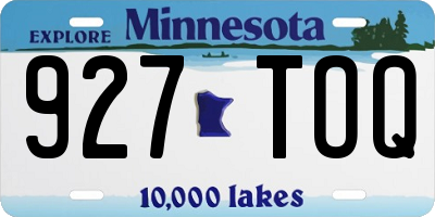MN license plate 927TOQ