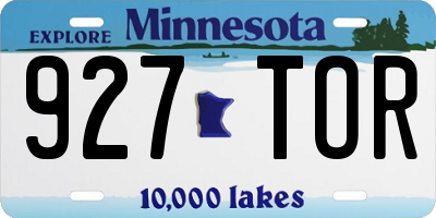 MN license plate 927TOR