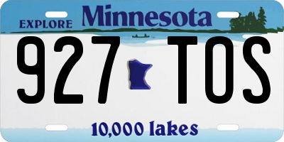MN license plate 927TOS