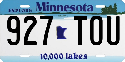 MN license plate 927TOU