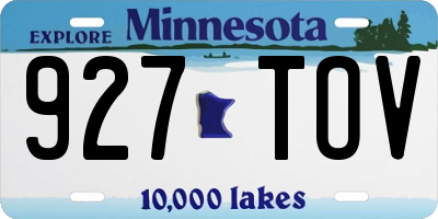 MN license plate 927TOV