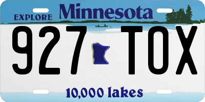 MN license plate 927TOX