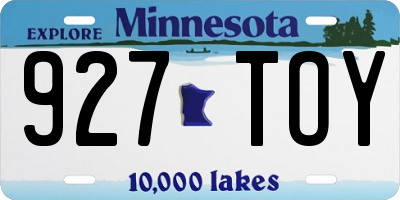 MN license plate 927TOY