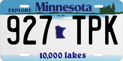 MN license plate 927TPK