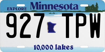 MN license plate 927TPW