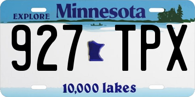 MN license plate 927TPX