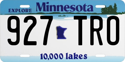 MN license plate 927TRO