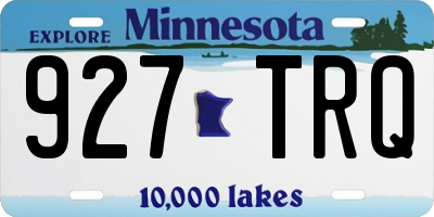 MN license plate 927TRQ