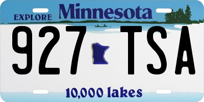 MN license plate 927TSA