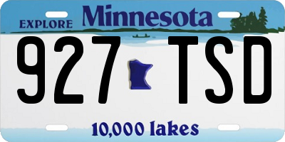 MN license plate 927TSD