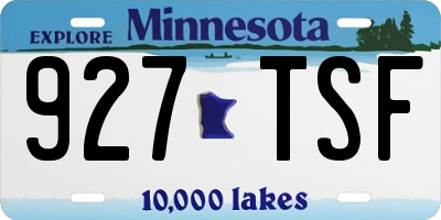 MN license plate 927TSF