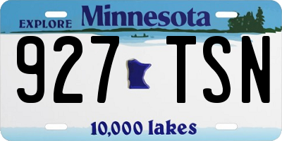 MN license plate 927TSN
