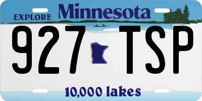 MN license plate 927TSP