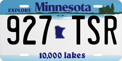 MN license plate 927TSR