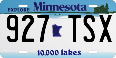 MN license plate 927TSX