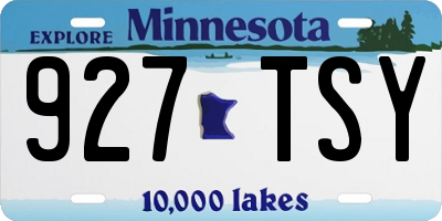 MN license plate 927TSY