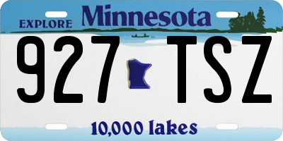 MN license plate 927TSZ