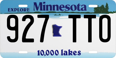 MN license plate 927TTO