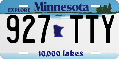 MN license plate 927TTY
