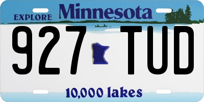 MN license plate 927TUD