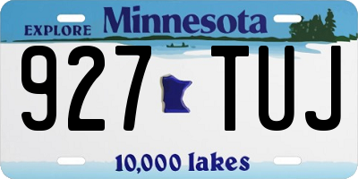 MN license plate 927TUJ