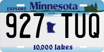 MN license plate 927TUQ