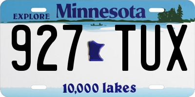 MN license plate 927TUX