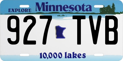 MN license plate 927TVB