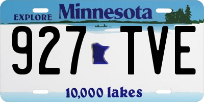 MN license plate 927TVE