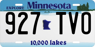 MN license plate 927TVO