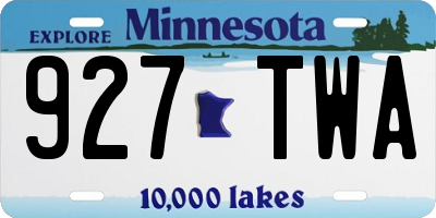MN license plate 927TWA