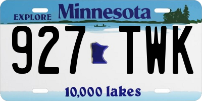 MN license plate 927TWK