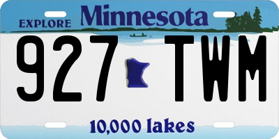 MN license plate 927TWM
