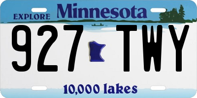 MN license plate 927TWY