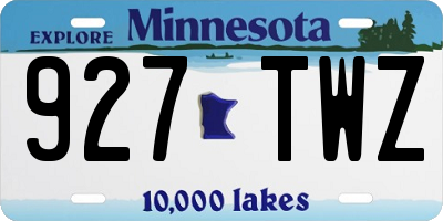 MN license plate 927TWZ