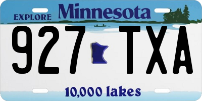 MN license plate 927TXA