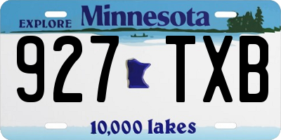 MN license plate 927TXB