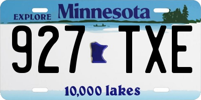 MN license plate 927TXE
