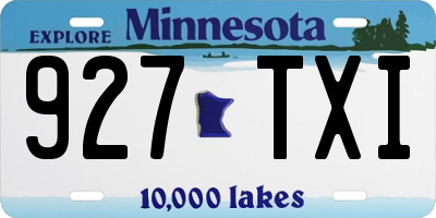 MN license plate 927TXI