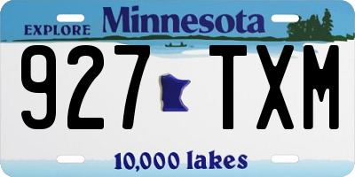 MN license plate 927TXM